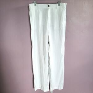 Lands' End White Wide Leg Pants